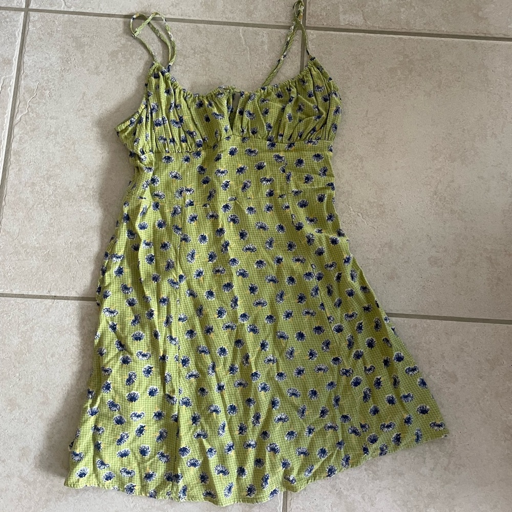 Floral green urban outfitters dress
